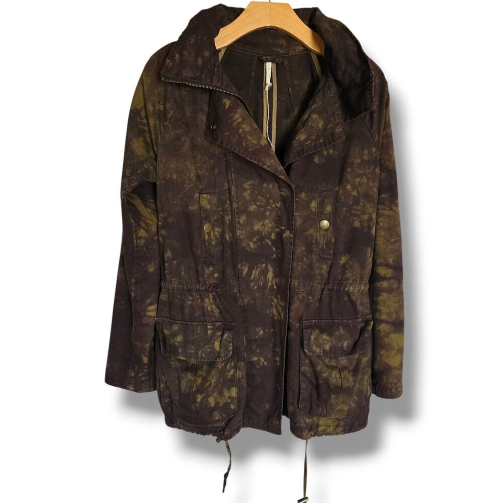 Willow & Clay Brown Tie-Dye Utility Cargo Jacket – XS